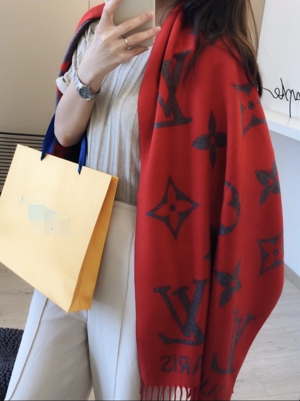 Classy & Chic Red Shawl Scarf